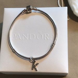 Authentic Pandora Bracelet- 8inch w/ Charm